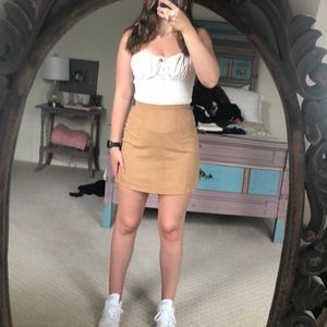 Boutique faux suede tan skirt